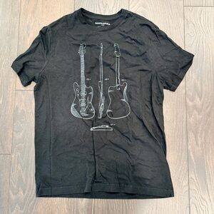 Banana Republic Guitar Graphic Tee, Black, Size Medium